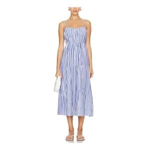 Rails Blue and White Striped Midi Dress